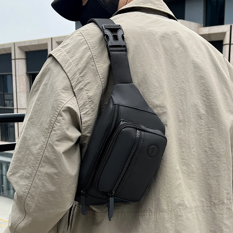 حقيبة الخصر للرجل جودة عالية للجنسين الصدر حزمة بلون حزمة مراوح عادية في الهواء الطلق السفر حقيبة كروسبودي رجل جديد حقيبة كتف