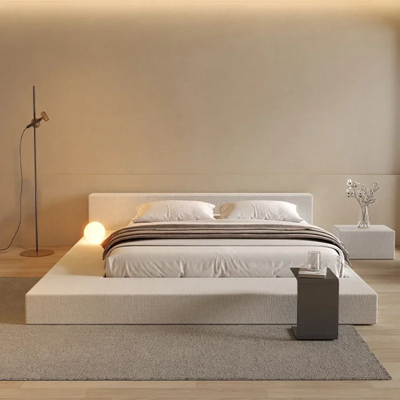 

Japanese Minimalist Bed Tatami Cream Fashionable High Quality Modern Bed Wedding Confortable Double Muebles Bedroom Furniture
