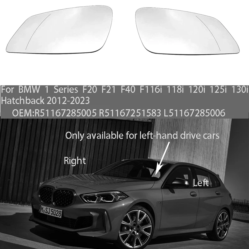 

For BMW1 Series F20 F21 F40 F116i 118i 120i 125i 130i Hatchback 2012-2023 Automotive accessories Heated side mirror glass lenses