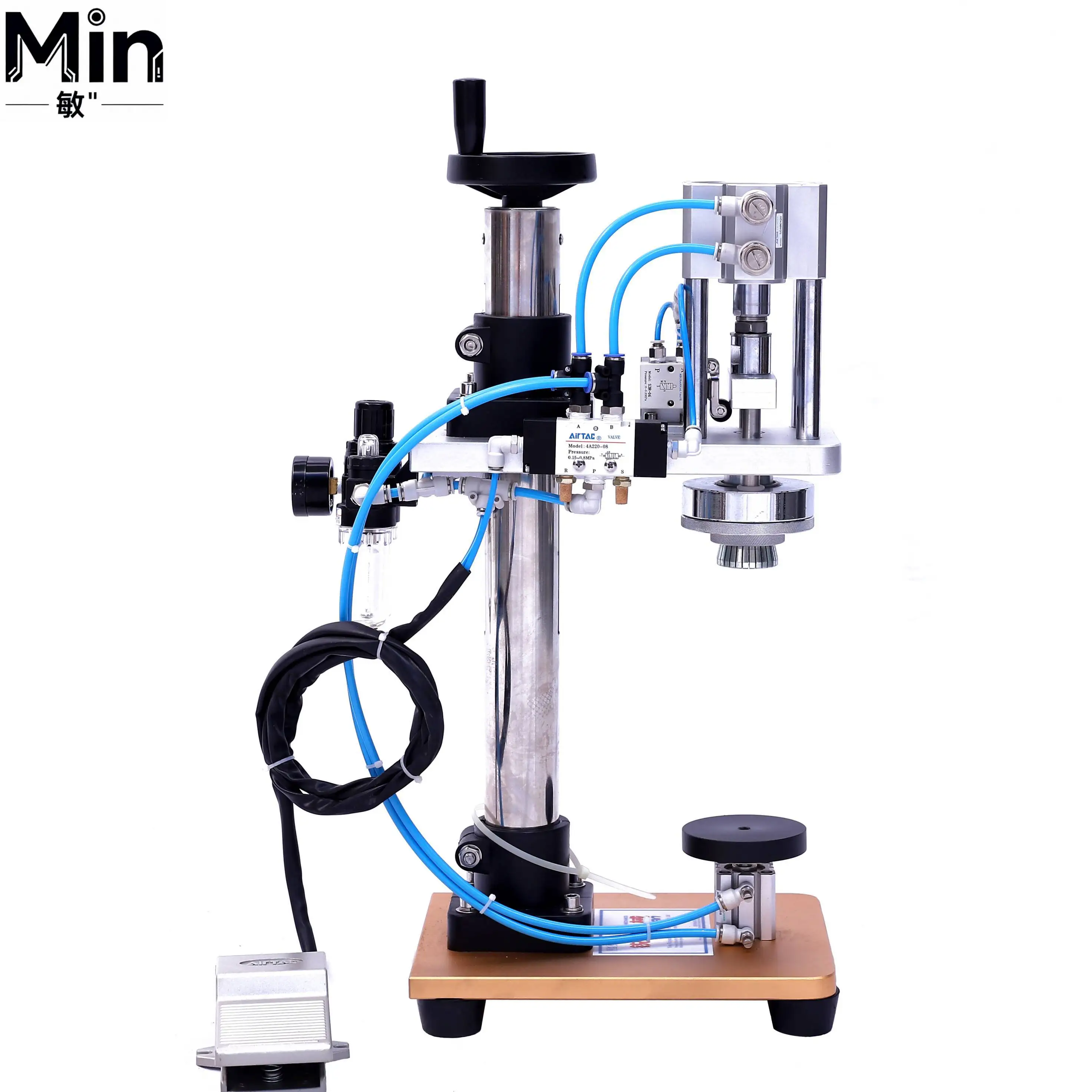Manual Pneumatic Perfume Bottle Crimping Machine Foot Operated Spray Cap Sealing Equipment for Cosmetic Perfume Production