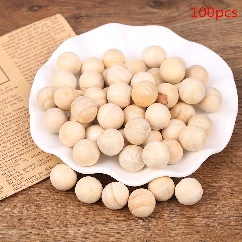 100Pcs Natural Health Camphor Wood Balls Pest Control Organic Cedar Wood Ball for Clothes Storage Closets Drawers