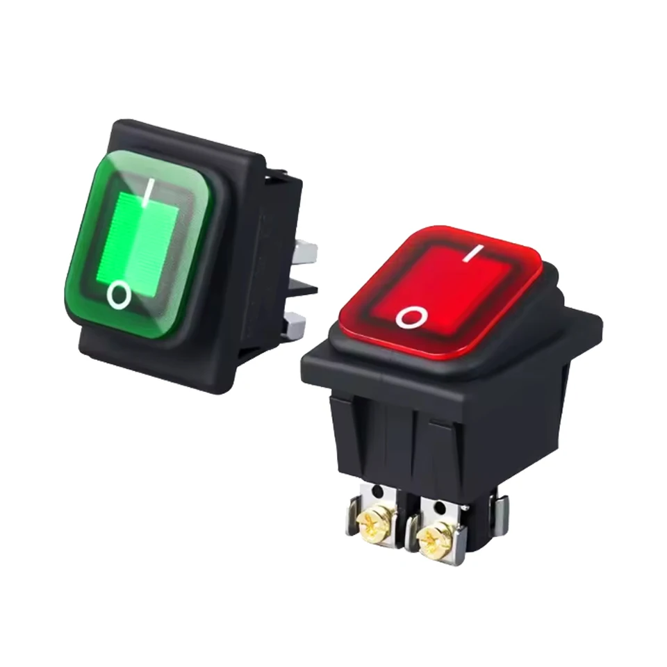 Heavy Duty 4-Pin DPST Toggle Rocker Switch – ON-OFF 30A/250V IP67 Waterproof For Boat, Marine & Auto (30x22mm)