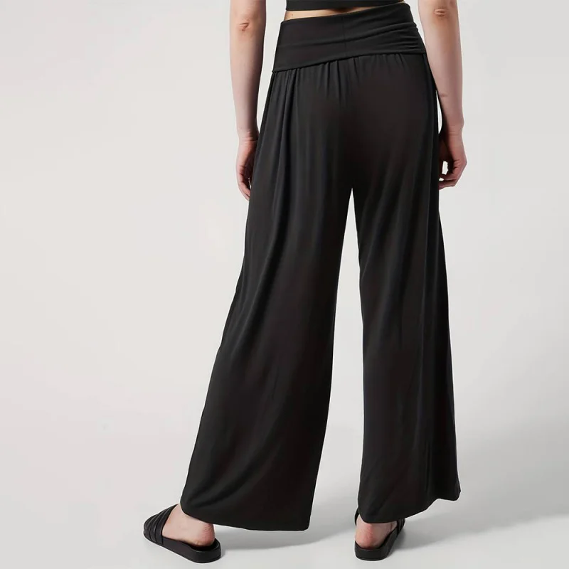 Women's Hot Sale Simple Wide-Leg Casual Pants Autumn Winter Elastic Waist Design Sense Waist-Cinching Long Pants