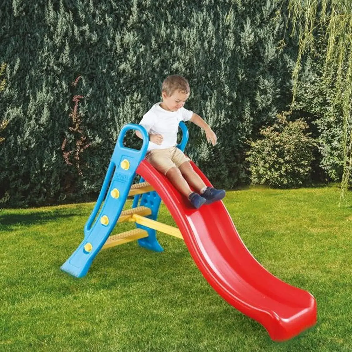 Big Water Slide - Colorful Plastic Outdoor Water Slide, Attach to Garden Hose for Water Feature, Indoor Use Too, Kids & Toddlers