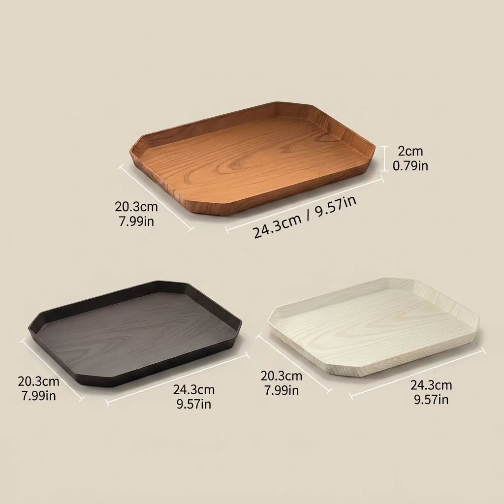 Houtenlook Plastic Badkamer Organizer, Stapelbare Make-up Cosmetica Opbergbak, Parfum Bakje, Kaptafelblad