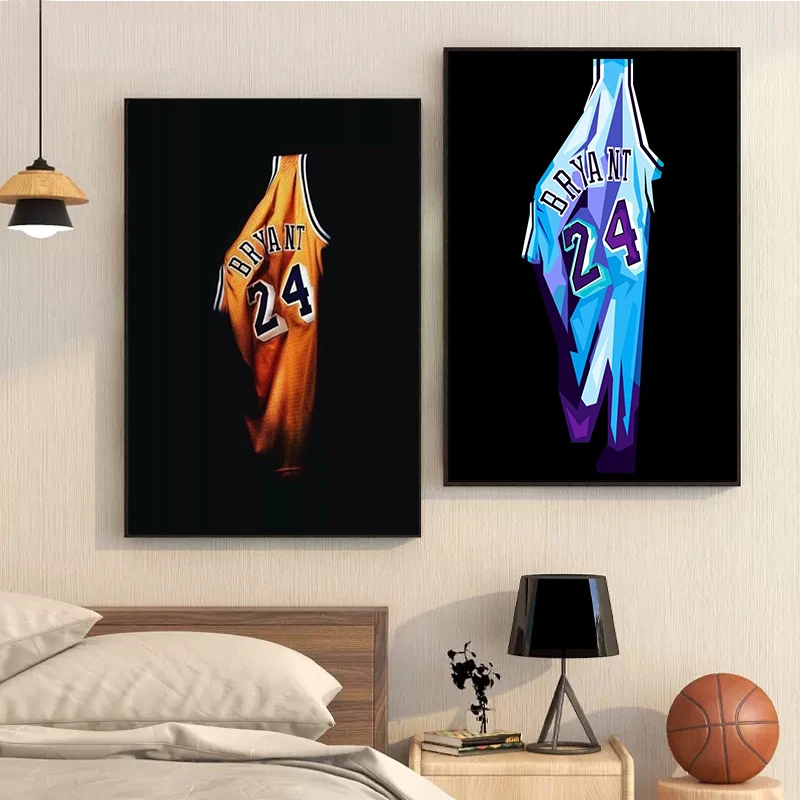 Famous Basketball Star No.24 Jersey Poster And Prints Mamba Spirit Gym Room Decor Fitness Sports Wall Art Fans Home Decoration