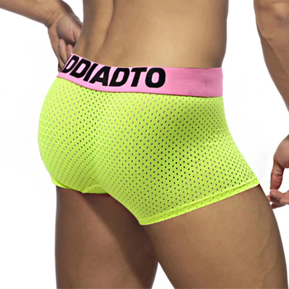

Low Waist Men's Boxer Briefs Breathable Mesh Underpants with Pouch for Enhanced Airflow and Comfort in Daily Wear