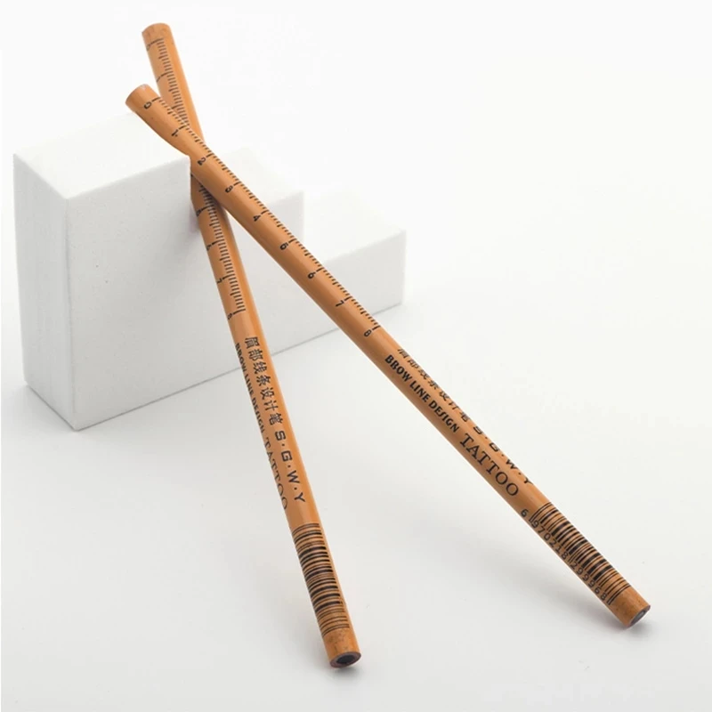 2pcs Microblading Long Lasting Black Eyebrow Pencil Shadows Cosmetics Tint Waterproof Wooden Pen Eyebrow Makeup Tool
