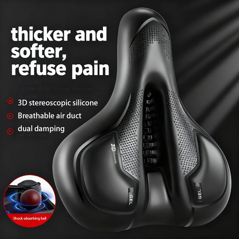 

Hollow Breathable Bicycle Saddle Men Women MTB Road Bike Saddle Silicone shock absorber Comfortable Big Butt Bicycle Accessories