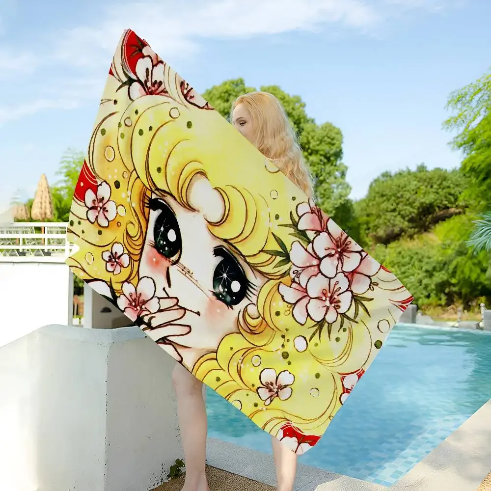 Custom Cartoon Women's Candy Candy Microfiber Beach Towel Absorbent Quick Dry Soft Yoga Swimming Resort Mountain Climbing Towel