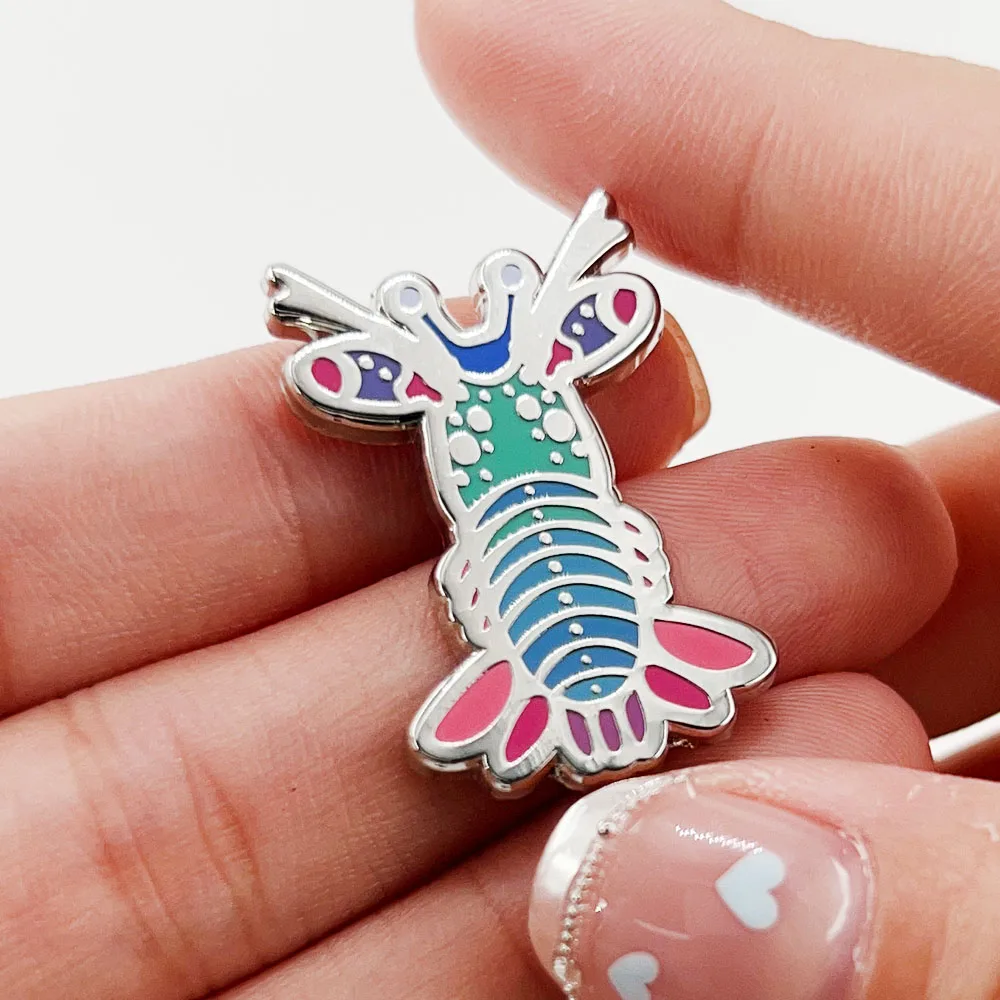 Shallow Sea Overlord Mantis Shrimp Enamel Pin Funny Marine Life Badge Pastel Jewelry Cute Accessories