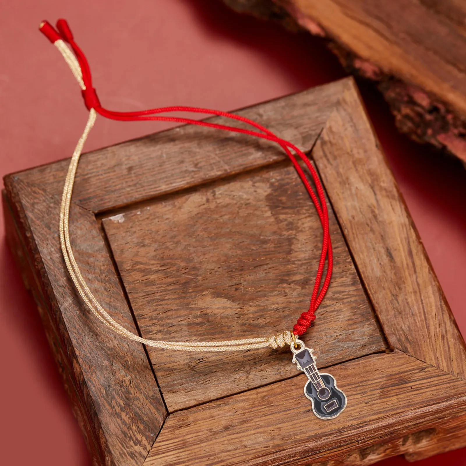 

50Pcs Mini Guitar Pendant Handmade Alloy Enamel Dangle Charm Vibrant Color Music Theme Jewelry Making DIY Craft Ornament