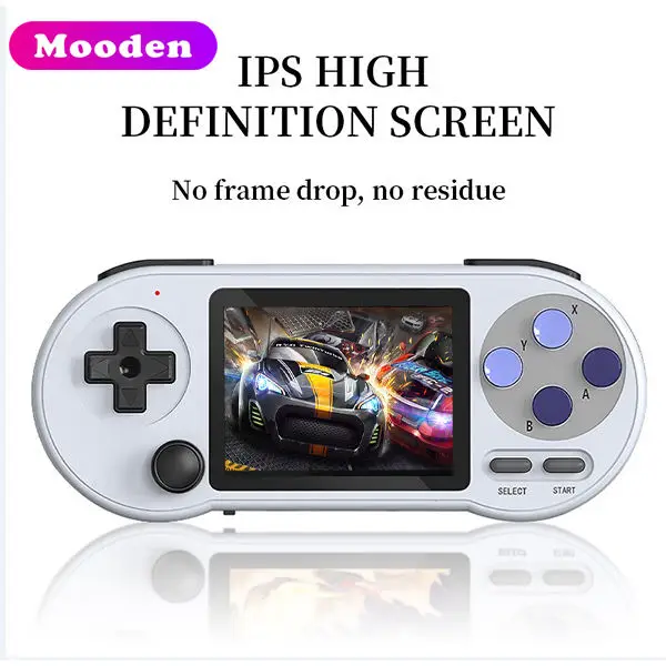 J SF2000 مشغل ألعاب محمول 3 بوصة مدمج 6000+ ألعاب ريترو 16 جيجابايت مشغل مزدوج يدعم مخرج تلفزيون AV وحدة تحكم ألعاب محمولة #6