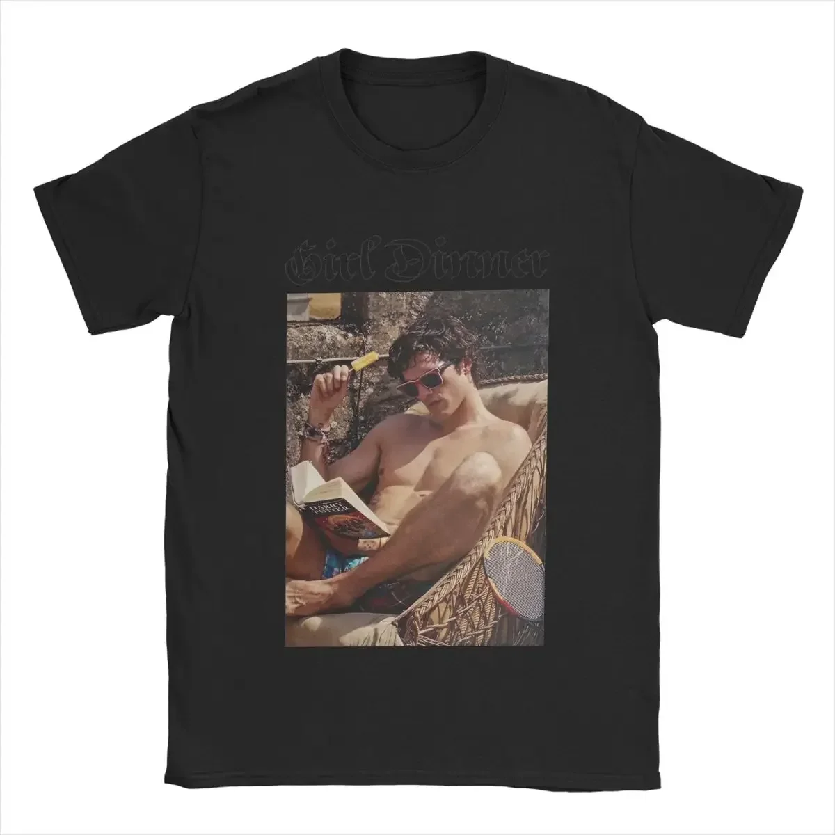 Erkekler T-Shirt kız yemeği Jacob Elordi serin saf pamuk Tees kısa kollu T shirt O boyun giyim artı boyutu  streetwear  mens