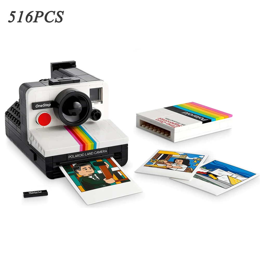 

516 шт. идеи креативные Polaroid OneStep SX-70 модель камеры строительные блоки строительные кирпичи игрушка в подарок для детей