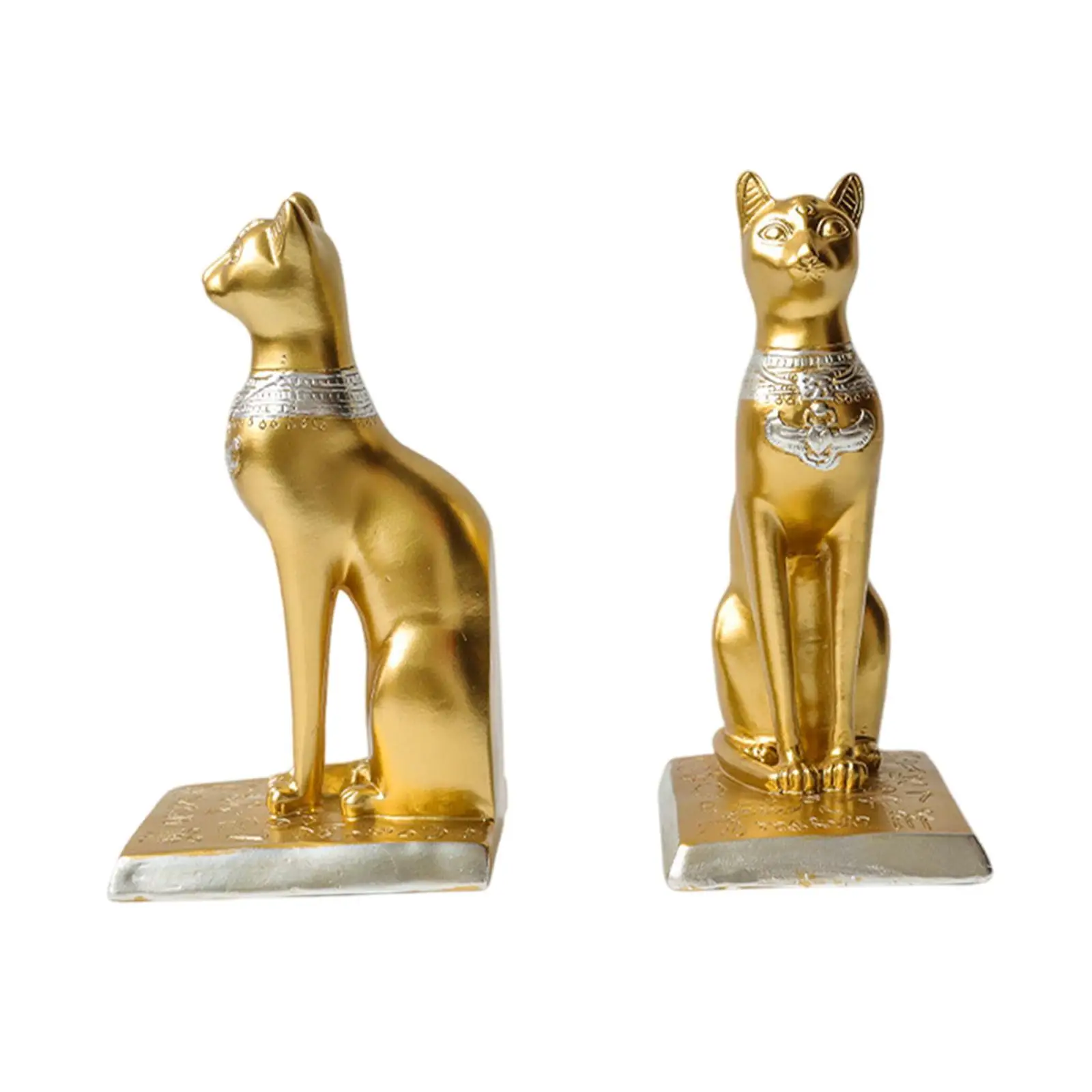 Decorative Cat Bookends Egyptian Cat Animal Decoration for Desk Shelves Home