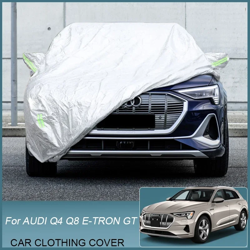 

Full Car Cover Rain Frost Snow Dust Waterproof 4Season Protect For Audi Q4 Q8 E-TRON GT Sportback Anti-UV Cover Auto Accessories