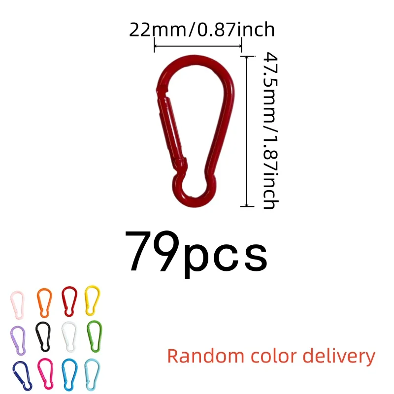 79 pcs Macaron Gourd Hooks with Random Macaron Colors, ideal for Outdoor Camping Hiking and Small Item Organizer