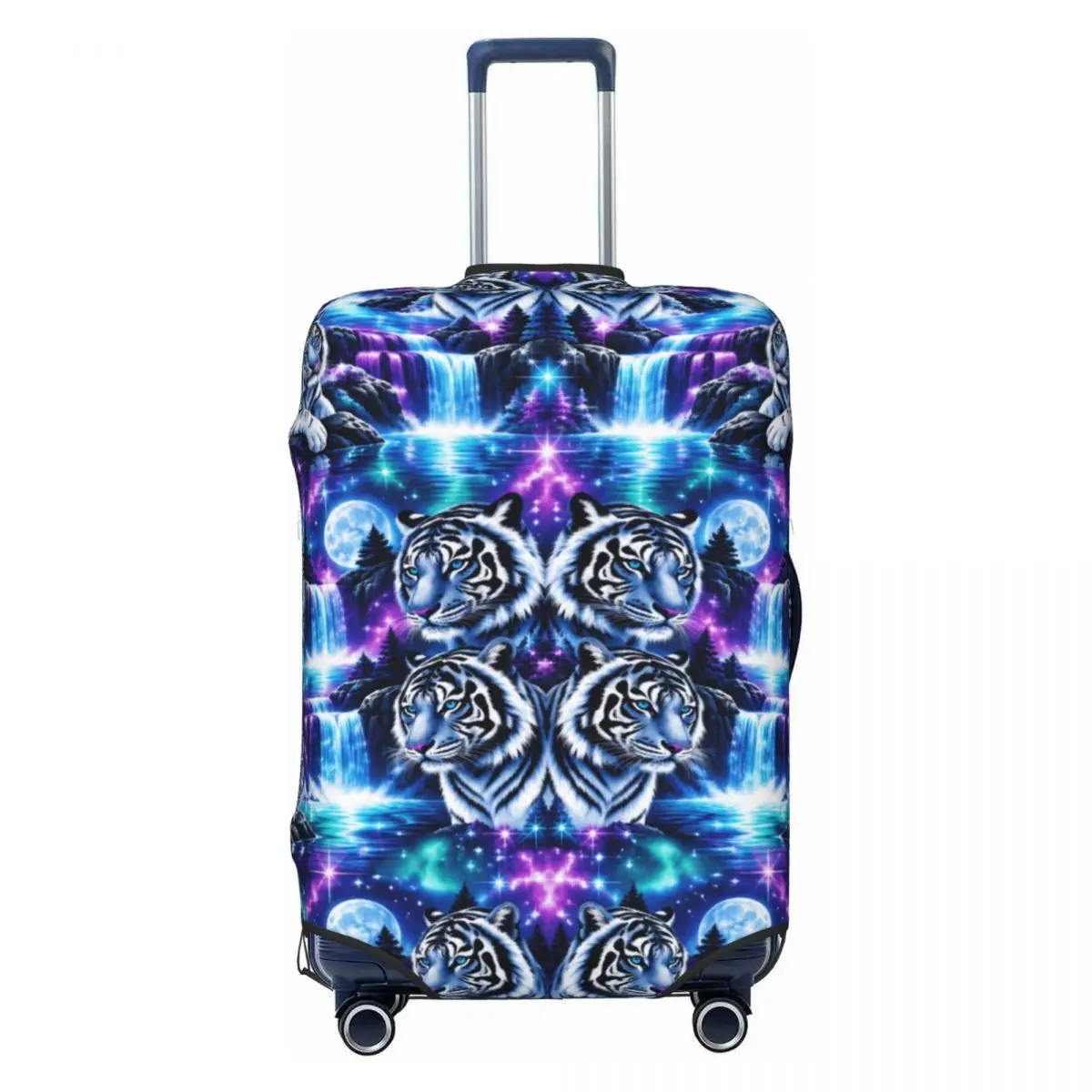 Tiger Patterned Suitcase Cover Vacation Flat 2d Digital Printing Fun Luggage Case Cruise Trip Protector