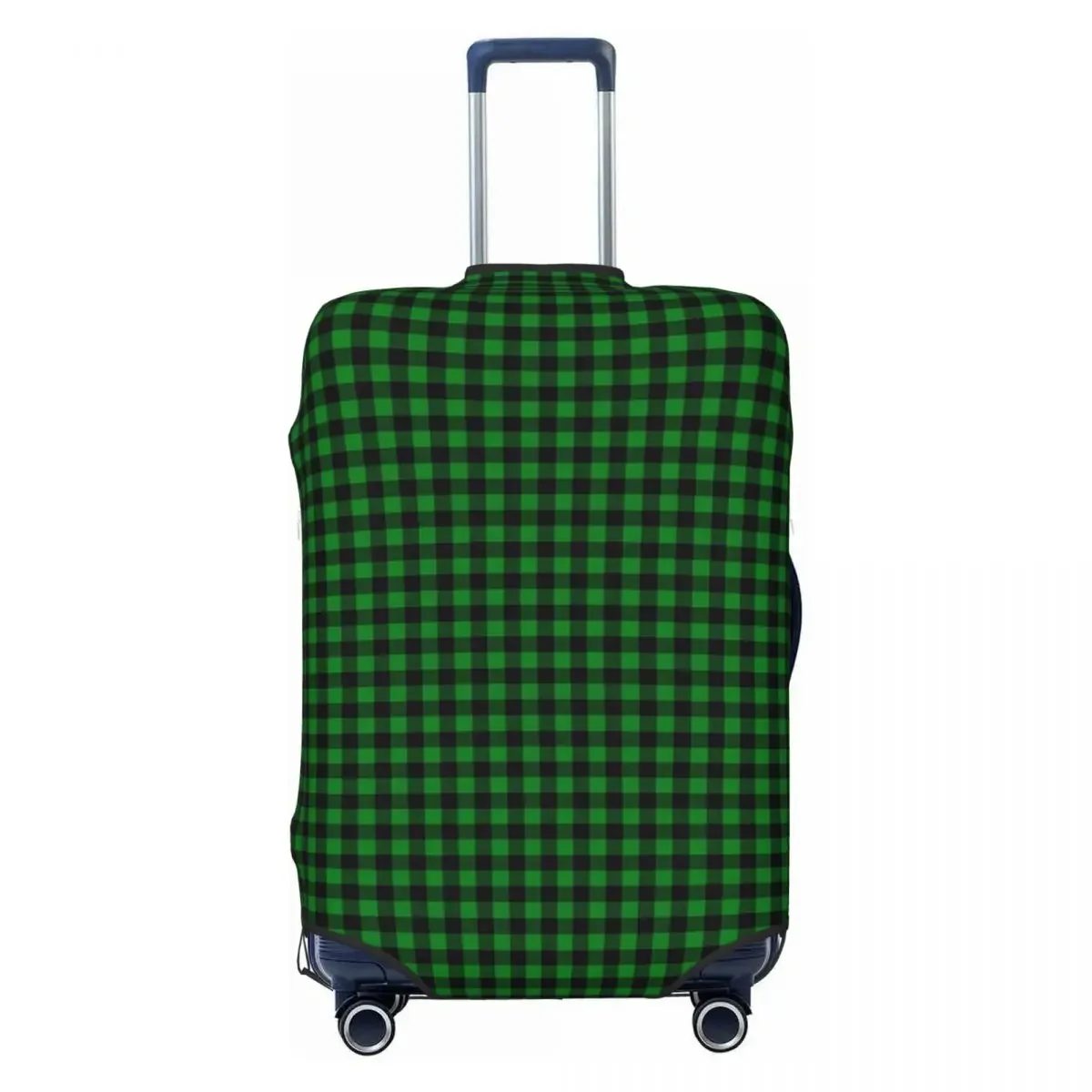 Gingham Check Suitcase Cover Black And Green Cruise Trip Holiday Fun Luggage Supplies Protection