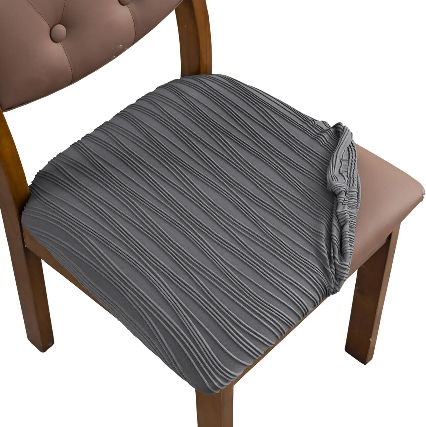 

Stretch Jacquard Chair Seat Covers, Removable Washable Dining Chair Covers Anti-Dust Dining Room Chair Covers Seat Cushion