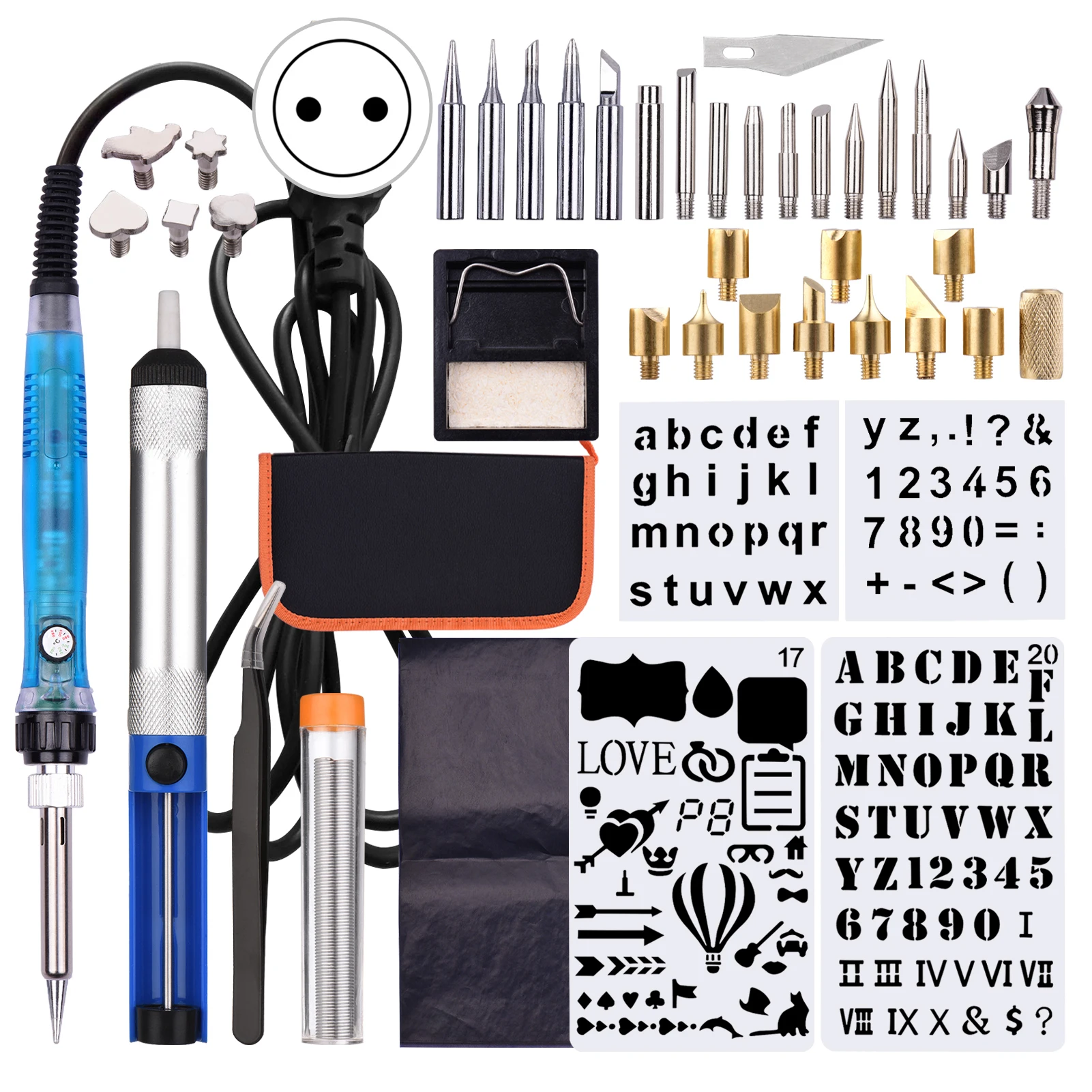 

Wood Burning Kit 53PCS Adjustable Temperature 200-450℃ Wood Burning Tools Pyrography Pen Set with 28 Tips for Wood Engraving