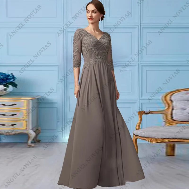 

Customized Long Mother of the Bride Dress with Half Sleeve Wedding Party Dress vestidos de fiesta elegantes para mujer2024