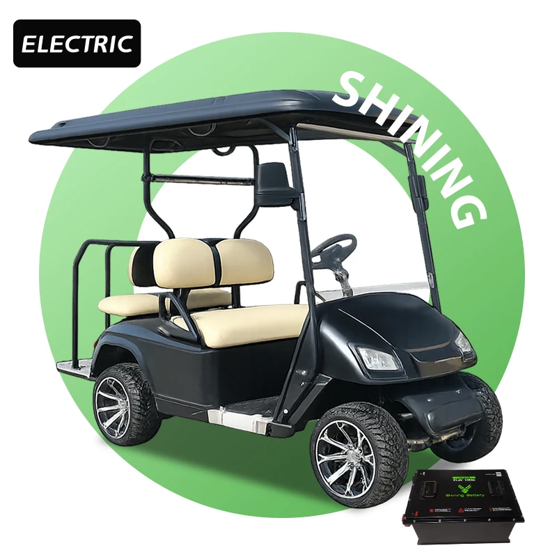 Shining 4 Seater Electric Golf Cart 72V Lithium Battery Off-Road Hunting Utility Golf Car