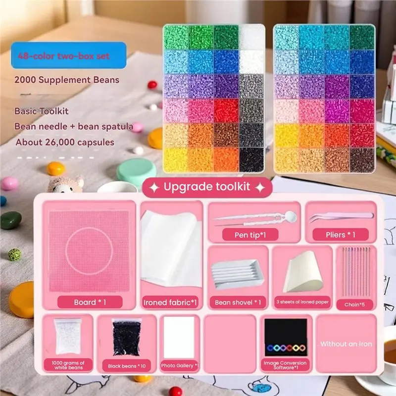 

【ELECTRONIC-ACCESSORIES】High Quality For Kids Diy Puzzle Mini Perler Hama Beads Iron Beads 500Pcs Per Grid Handmade Gift Con