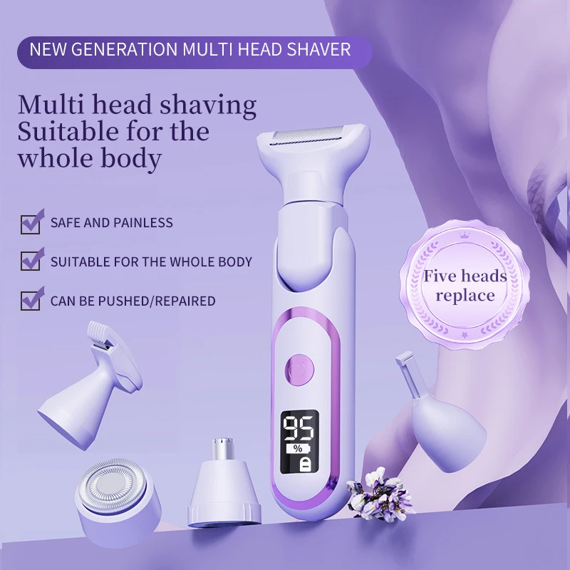 Digital DisplayTYPE-CMultifunctional women's shaver, hair removal device, electric underarm shaver
