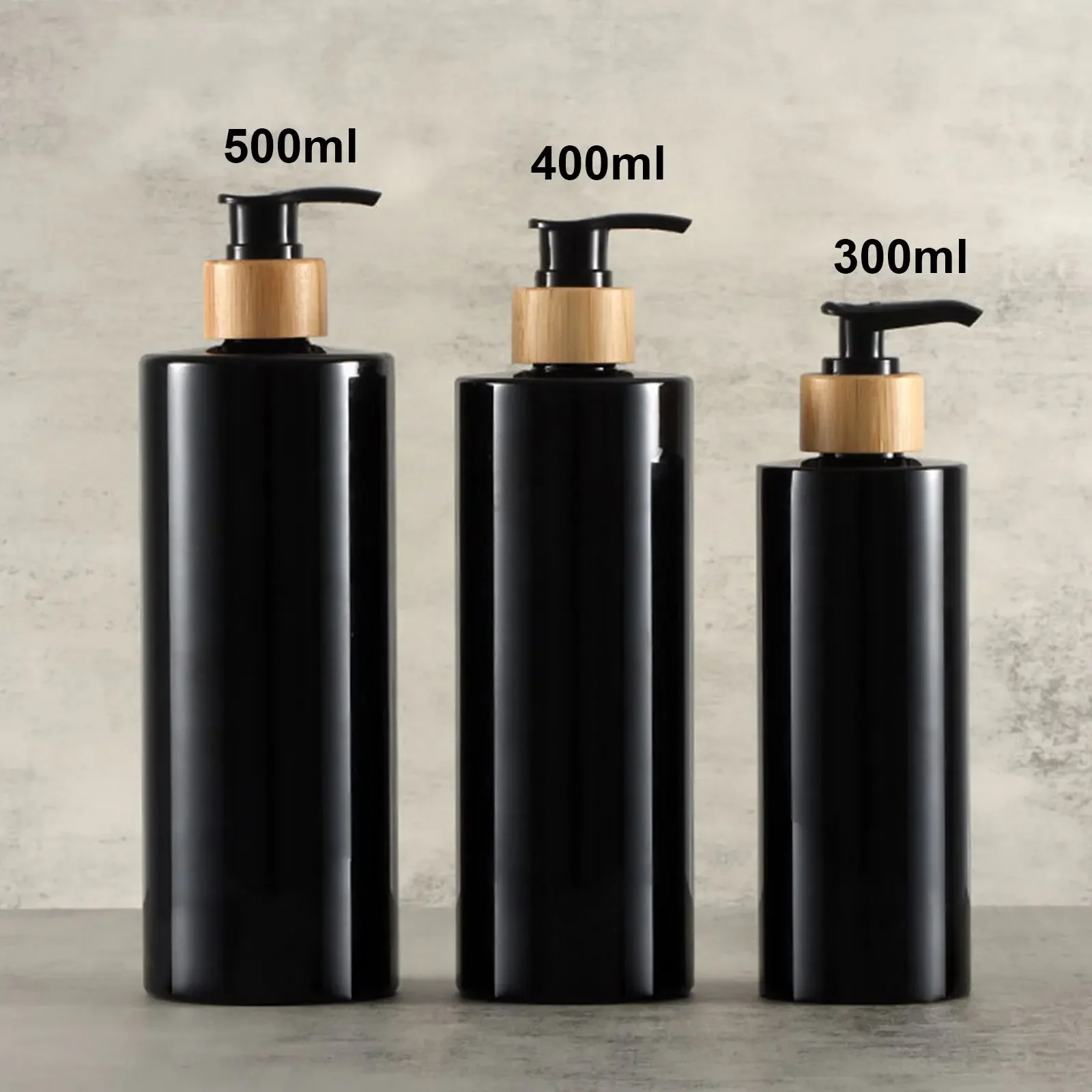 300/500ml Soap Dispenser Bottle Bamboo Pump Shampoo Body Wash Conditioner Dish Wash Container Refill Lotion Sub Bottling