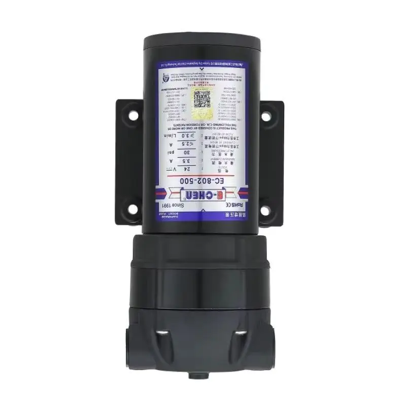 E-Chen EC-802-500 RO Booster Membrane Pump 500GPD Electric Diaphragm Pump 24V DC 3.0LPM@80psi for Reverse Osmosis Water Purifier