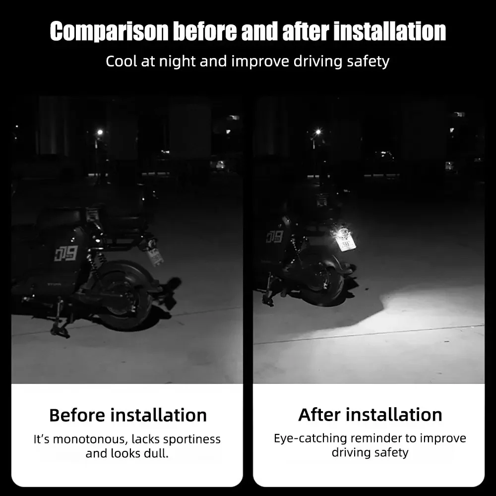 2pcs LED Devil's Eye License plate light Headlight For Car Motorcycl Universal Modified Decoration single light car Accessories image 3