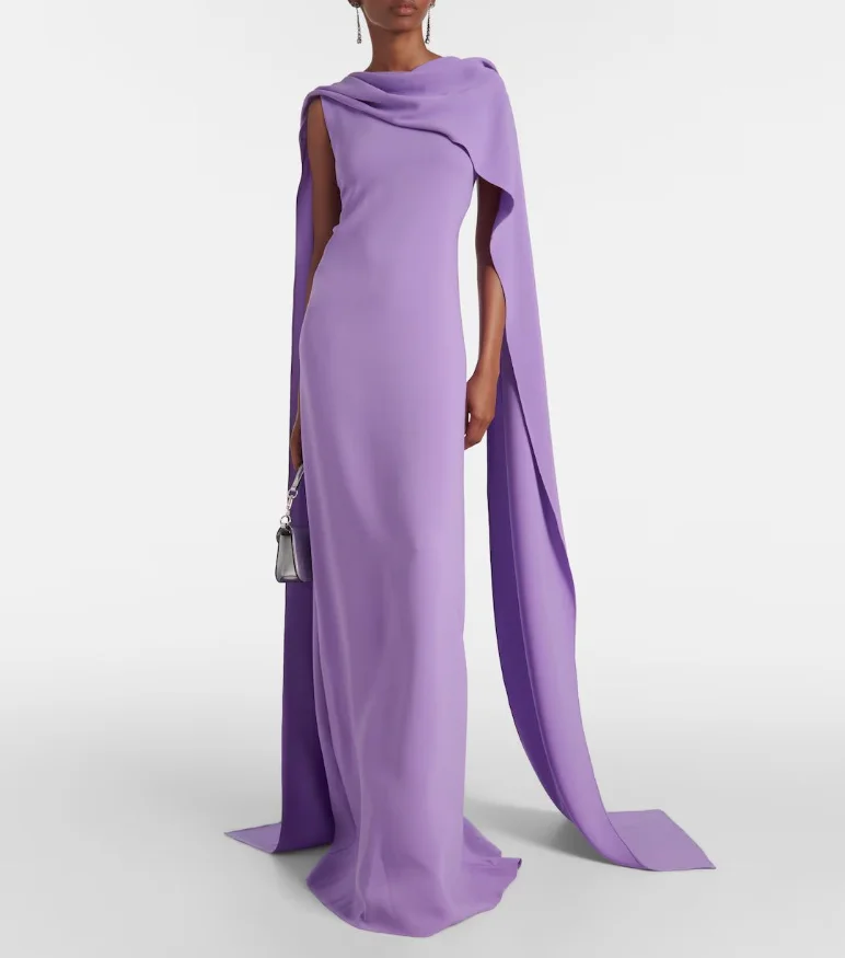 

Summer Women's Elegant Solid Color Shawl Collar Cinched Waist Dress with Pleated Shawl Decoration A-Line High Waist Dress