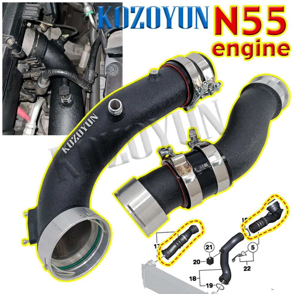 intake Charge pipe+Boost pipe Turbo pipe  kit For BMW N55 535i 535ix 535GT 640i 640ix 740i F01 F02 F06 F07 F10 F12 F13 3.0L