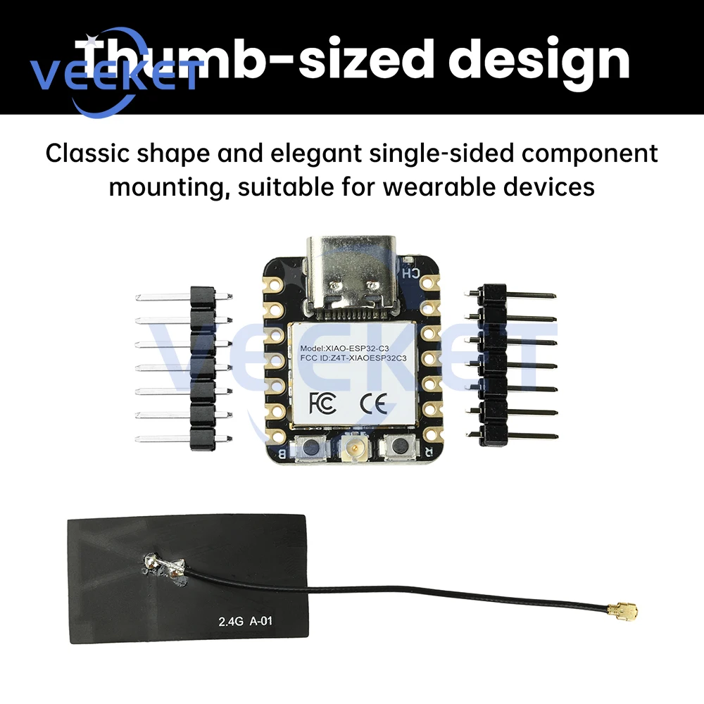 

Seeed Studio Xiao ESP32-C3 Development Board with WiFi Bluetooth Low-Power RISC-V Chip for IoT Wearable Devices