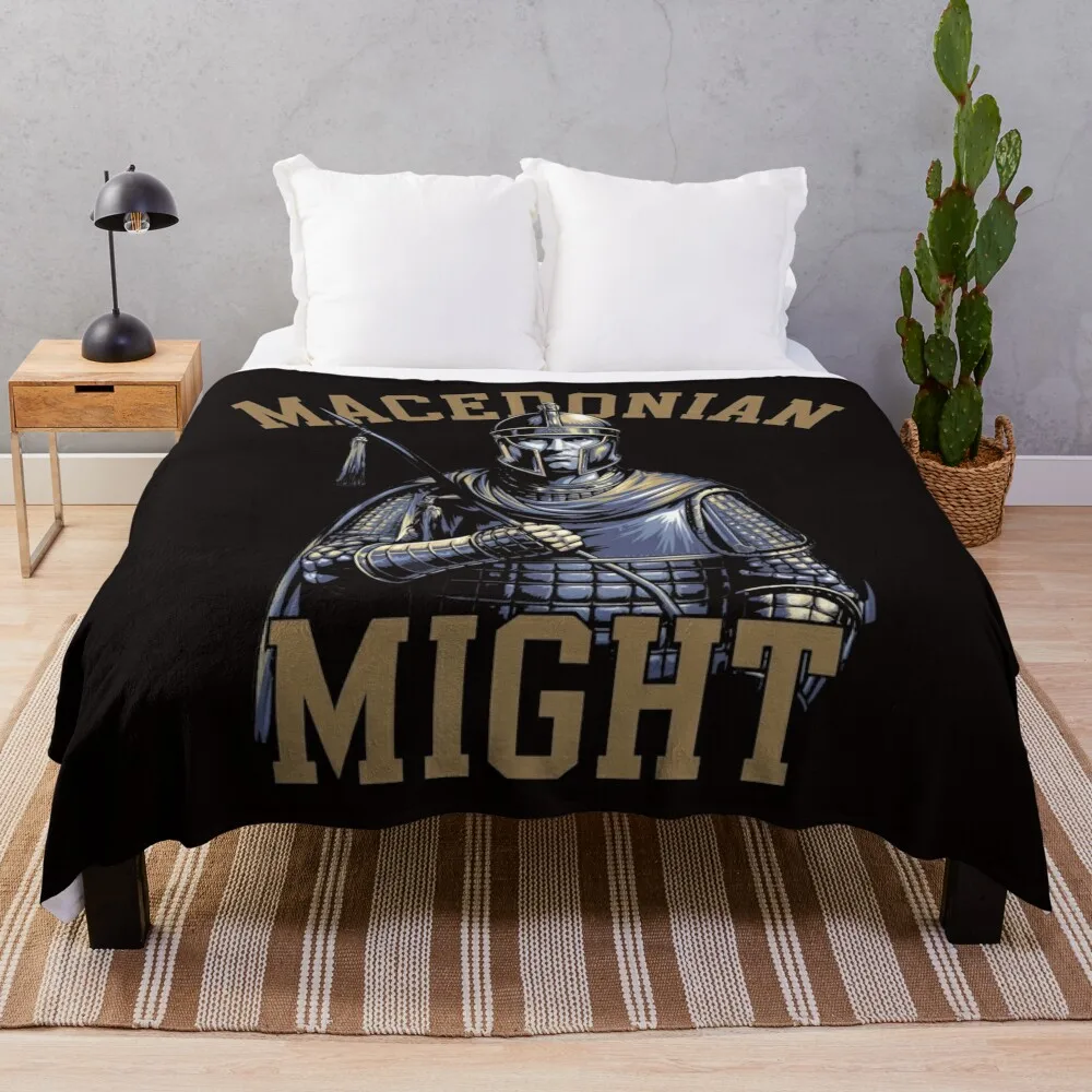 

Macedonian Might Warrior T-Shirt Throw Blanket Plush Personalized Gift Shaggy Blankets