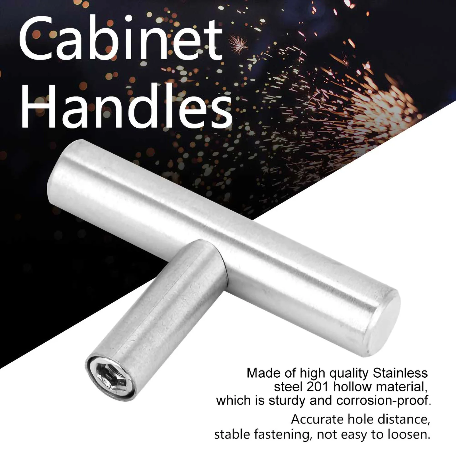 Stainless Steel Cabinet Handle Stainless Steel T Bar Cabinet Pull Handles Knobs Kitchen Door Handle for Furniture Cabinet Knobs