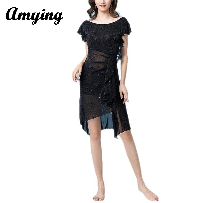 2024 New Women Belly Dancing Wear Outfit Mesh Dress Lady Practice Training Dress Sexy Oriental Dance Costume Team Uniform