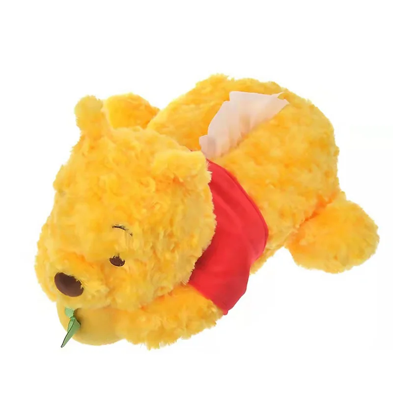 Disney Cartoon Winnie The Pooh Plush Toys Dolls Cute Tissue Box Winnie Pooh Plush Dolls Tissue Storage Box Car Decoration Gifts