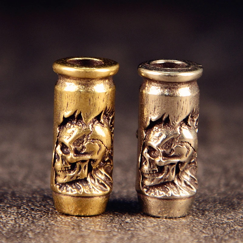Skull Cross Bullet  Knife Drop Brass Knife Beads EDC DIY Paracord Woven Bracelets Lanyard Pendants Accessories Fidget Toys