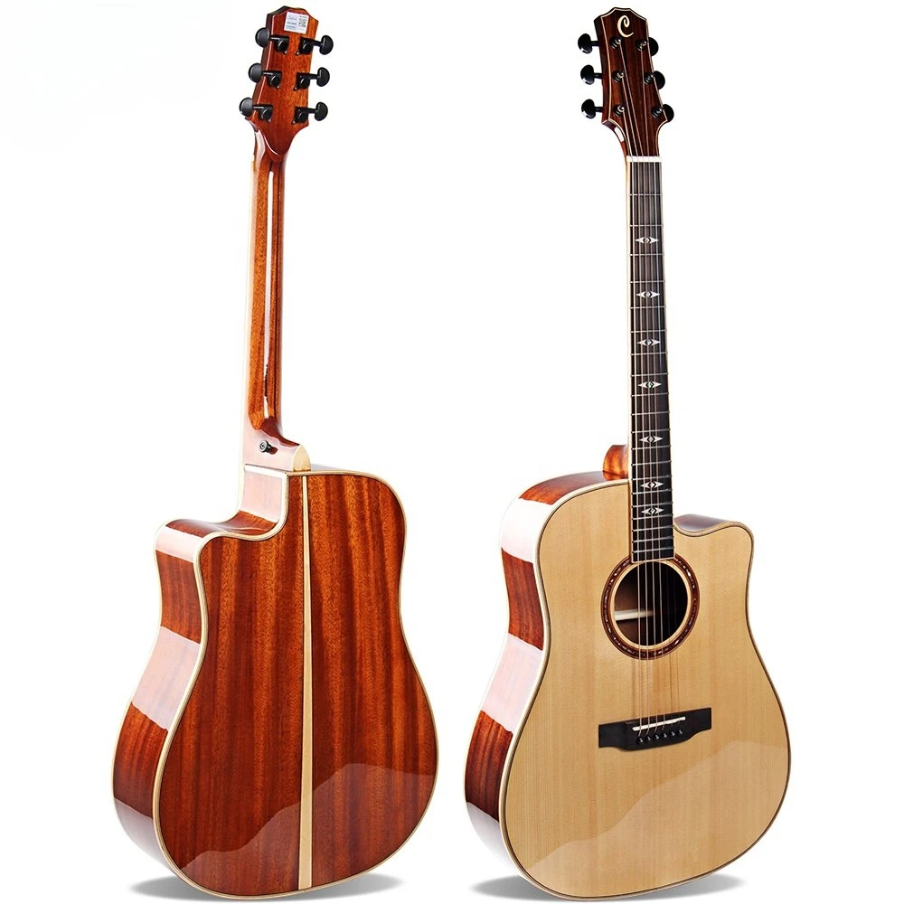 

China Manufacturer OEM Factory 41inch Solid Spruce Top Mahogany Back Kids Acoustic Guitar With Preamp Pickup