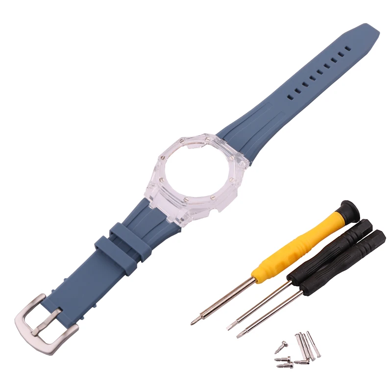 Men's resin watch strap case compatible with Casio GA2100 2110 GBA2100 outdoor sports silicone watch strap wristband accessories