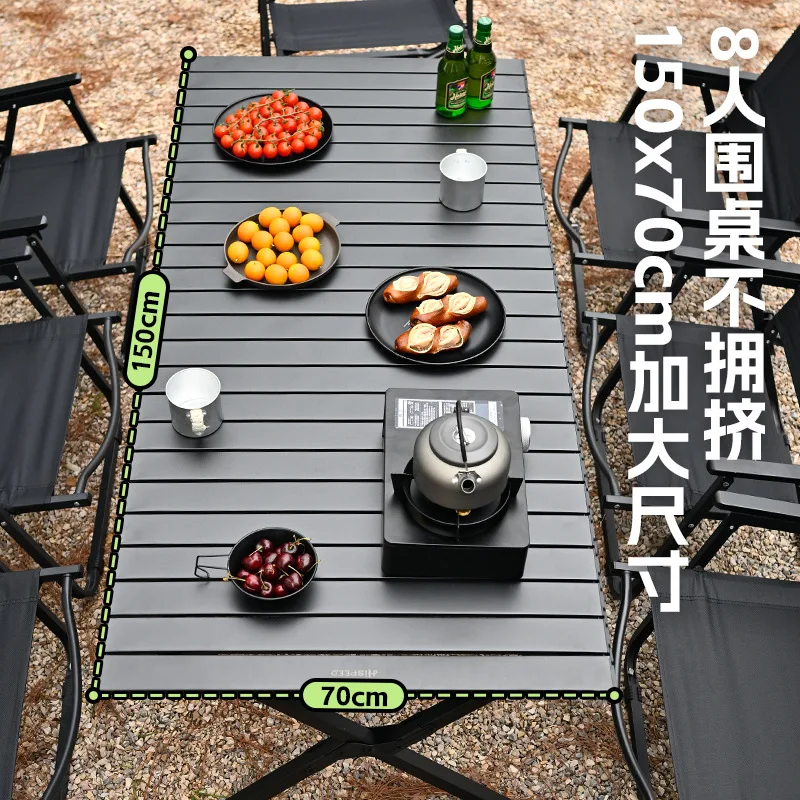 

Flag Speed Outdoor Portable Egg Roll Table Picnic Table And Chair Folding Chair Table Integrated Camping Full Set Of Supplies An