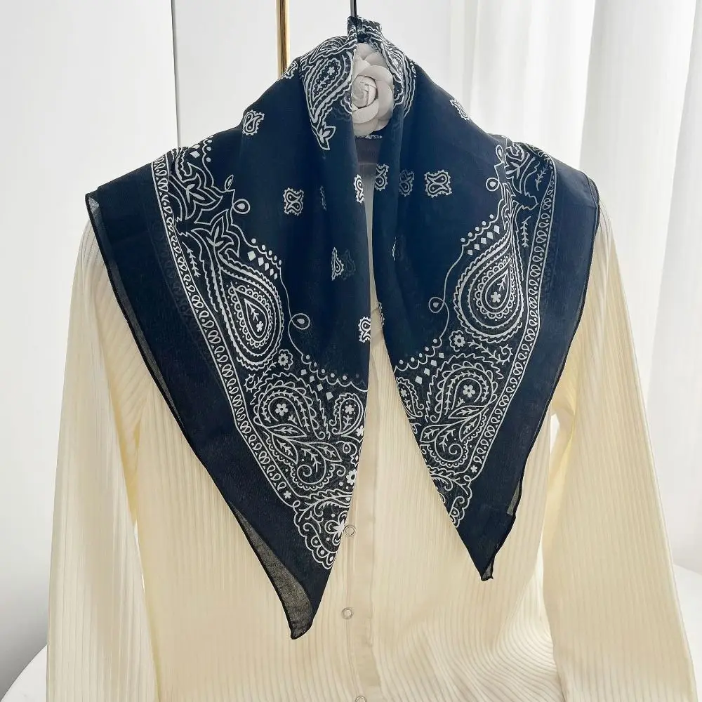 

Retro Thin Cotton Square Scarf Korean Scarf Hair Band Small Scarves Breathable Headband Square Handkerchief Scarf Accessories