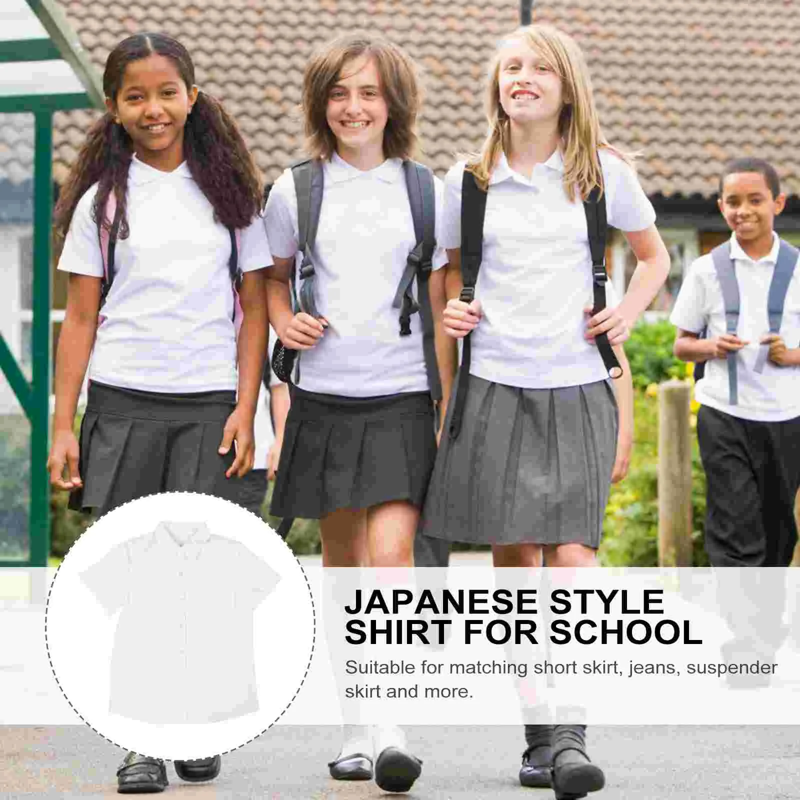 Jk shirt met korte mouwen Klasse studentenuniform Japanse stijl School Wit Student