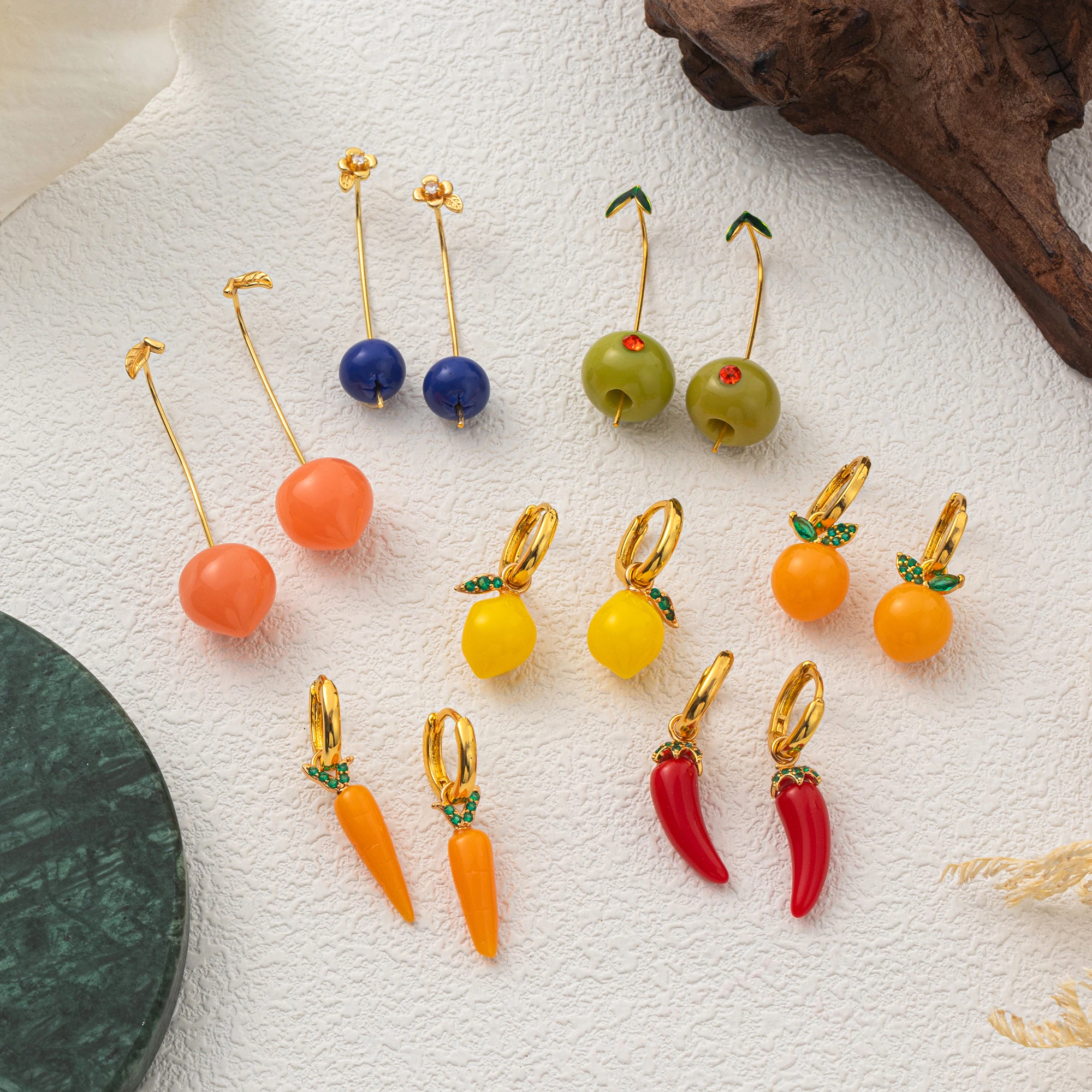 

Versatile minimalist and fresh design with trendy fruit and vegetable earrings charming women's jewelry