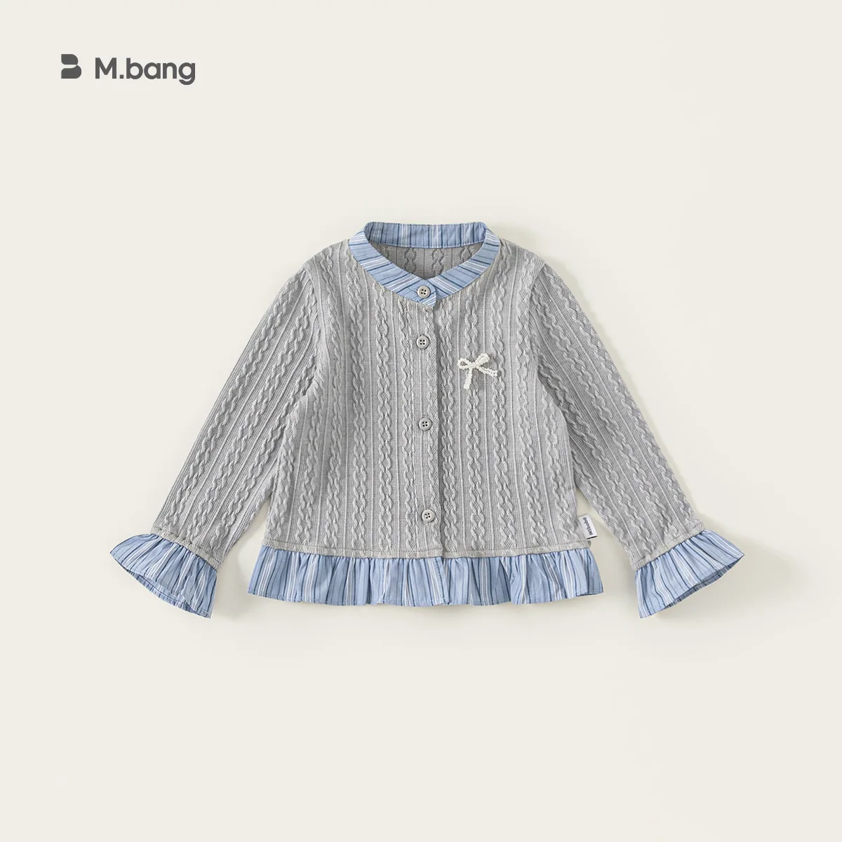 

Children's Autumn Jacket New Western-style Girls' Clothes Bow Stripes Lace Girl Tops Fashion Casual Baby