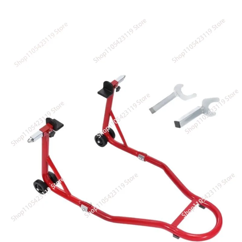 

Красная усиленная стальная регулируемая подставка для мотоцикла (передняя и задняя)