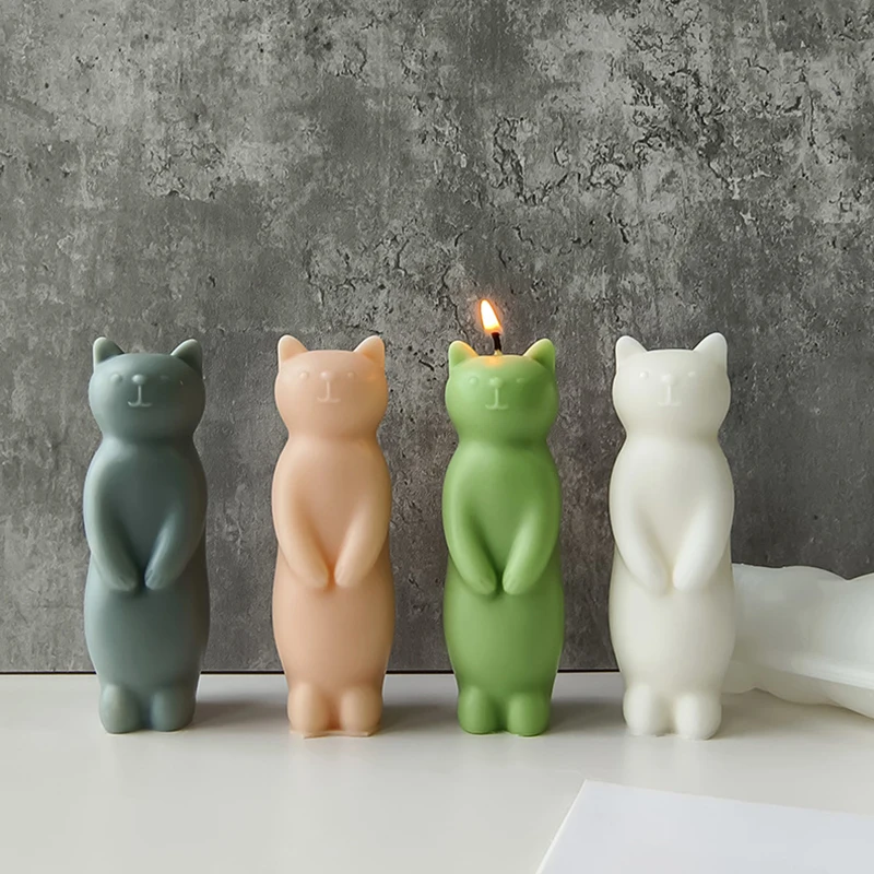 Cat Silicone Mold Diy Cute Animal Crystal Drop Glue 3d Mold Candle Soap Mould Handmade Chocolate Cake Fudge Making Tools